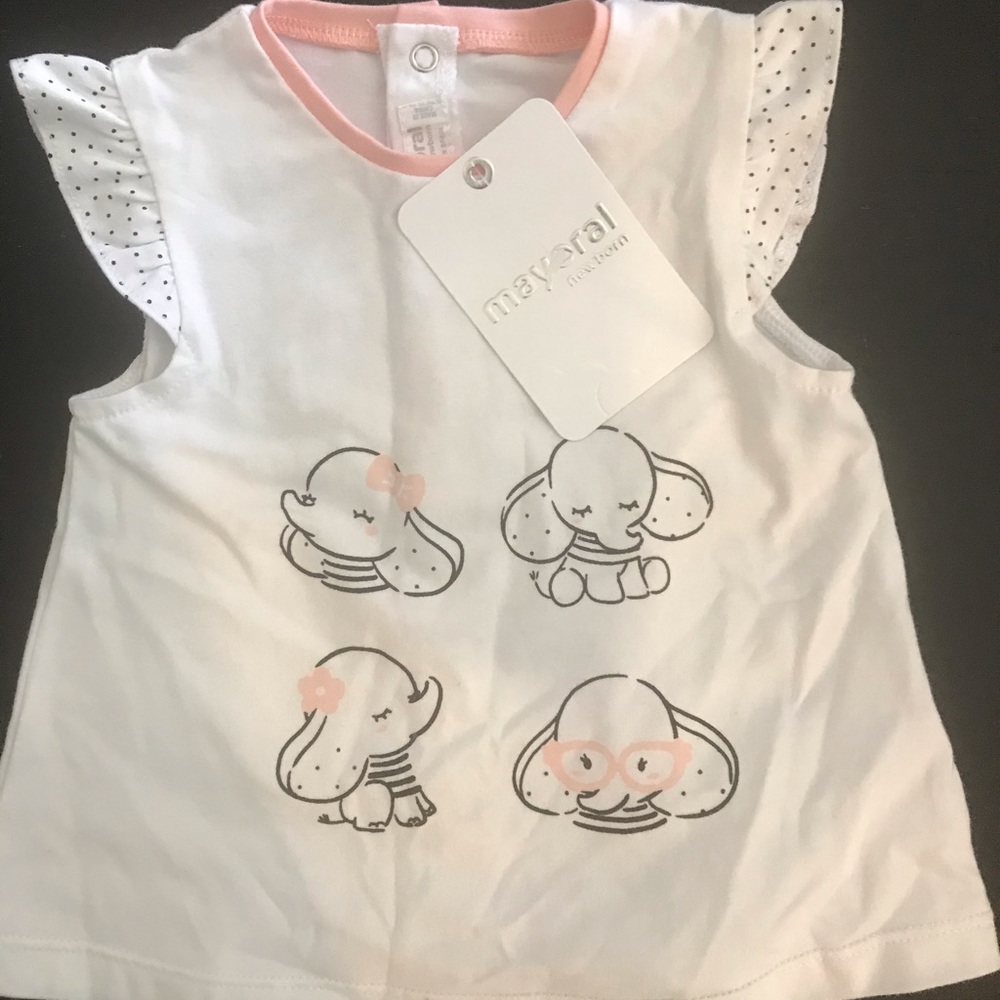 Mayoral (4-6mo) shirt with bloomer skirt.